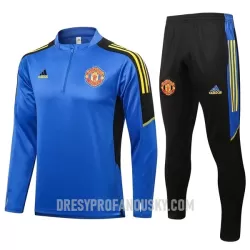 Levné Dětský Manchester United Champions League Tréninkový Mikina Soupravy Čtvrt-Zip 2022-23 Modrá Levné Dětský Manchester United Champions League Tréninkový Mikina Soupravy Čtvrt-Zip 2022-23 Modrá