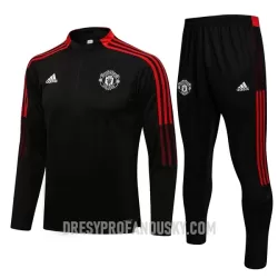 Levné Dětský Manchester United Tréninkový Mikina Soupravy Čtvrt-Zip 2022-23 Černá Červená Levné Dětský Manchester United Tréninkový Mikina Soupravy Čtvrt-Zip 2022-23 Černá Červená