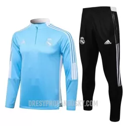 Levné Dětský Real Madrid Tréninkový Mikina Soupravy Čtvrt-Zip 2022-23 Světle Modrá Levné Dětský Real Madrid Tréninkový Mikina Soupravy Čtvrt-Zip 2022-23 Světle Modrá