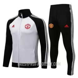 Levné Mužský Manchester United Teplákové Soupravy 2022-23 Bílá Černá Levné Mužský Manchester United Teplákové Soupravy 2022-23 Bílá Černá
