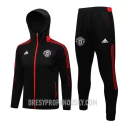 Levné Mužský Manchester United Tréninkový Bunda Kapucí Soupravy 2022-23 Černá Červená Levné Mužský Manchester United Tréninkový Bunda Kapucí Soupravy 2022-23 Černá Červená