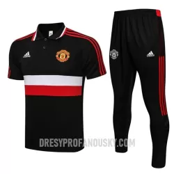 Levné Mužský Manchester United Tréninkový Polokošile Soupravy 2022-23 Černá Červená Bílá Levné Mužský Manchester United Tréninkový Polokošile Soupravy 2022-23 Černá Červená Bílá
