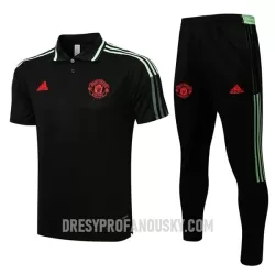 Levné Mužský Manchester United Tréninkový Polokošile Soupravy 2022-23 Černozelená Levné Mužský Manchester United Tréninkový Polokošile Soupravy 2022-23 Černozelená