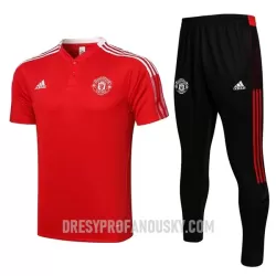 Levné Mužský Manchester United Tréninkový Polokošile Soupravy 2022-23 Červená Bílá Levné Mužský Manchester United Tréninkový Polokošile Soupravy 2022-23 Červená Bílá