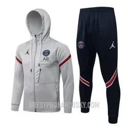 Levné Mužský Paris Saint-Germain Tréninkový Bunda Kapucí Soupravy 2022-23 Světle Šedá Levné Mužský Paris Saint-Germain Tréninkový Bunda Kapucí Soupravy 2022-23 Světle Šedá
