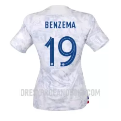 Levné Dámský Fotbalový Dres Francie Karim Benzema 19 Venkovní Mistrovství Světa 2022 Levné Dámský Fotbalový Dres Francie Karim Benzema 19 Venkovní Mistrovství Světa 2022