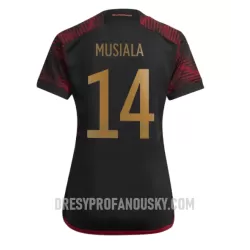 Levné Dámský Fotbalový Dres Německo Jamal Musiala 14 Venkovní Mistrovství Světa 2022 Levné Dámský Fotbalový Dres Německo Jamal Musiala 14 Venkovní Mistrovství Světa 2022