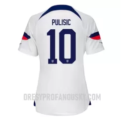 Levné Dámský Fotbalový Dres Spojené Státy Americké Christian Pulisic 10 Domácí Mistrovství Světa 2022 Levné Dámský Fotbalový Dres Spojené Státy Americké Christian Pulisic 10 Domácí Mistrovství Světa 2022