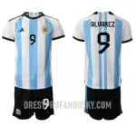 Levné Dětský Fotbalový Dres Argentina Julian Alvarez 9 Domácí Mistrovství Světa 2022