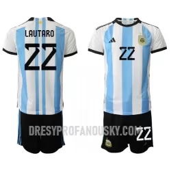 Levné Dětský Fotbalový Dres Argentina Lautaro Martinez 22 Domácí Mistrovství Světa 2022 Levné Dětský Fotbalový Dres Argentina Lautaro Martinez 22 Domácí Mistrovství Světa 2022