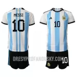 Levné Dětský Fotbalový Dres Argentina Lionel Messi 10 Domácí Mistrovství Světa 2022