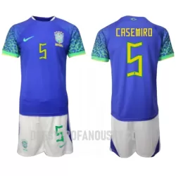 Levné Dětský Fotbalový Dres Brazílie Casemiro 5 Venkovní Mistrovství Světa 2022 Levné Dětský Fotbalový Dres Brazílie Casemiro 5 Venkovní Mistrovství Světa 2022