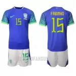 Levné Dětský Fotbalový Dres Brazílie Fabinho 15 Venkovní Mistrovství Světa 2022