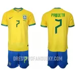Levné Dětský Fotbalový Dres Brazílie Lucas Paqueta 7 Domácí Mistrovství Světa 2022