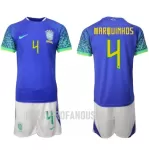 Levné Dětský Fotbalový Dres Brazílie Marquinhos 4 Venkovní Mistrovství Světa 2022