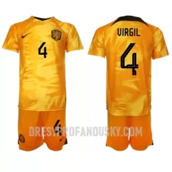 Levné Dětský Fotbalový Dres Nizozemsko Virgil van Dijk 4 Domácí Mistrovství Světa 2022 Levné Dětský Fotbalový Dres Nizozemsko Virgil van Dijk 4 Domácí Mistrovství Světa 2022