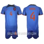 Levné Dětský Fotbalový Dres Nizozemsko Virgil van Dijk 4 Venkovní Mistrovství Světa 2022
