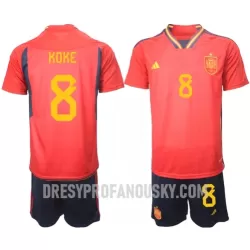Levné Dětský Fotbalový Dres Španělsko Koke 8 Domácí Mistrovství Světa 2022 Levné Dětský Fotbalový Dres Španělsko Koke 8 Domácí Mistrovství Světa 2022