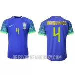 Levné Mužský Fotbalový Dres Brazílie Marquinhos 4 Venkovní Mistrovství Světa 2022