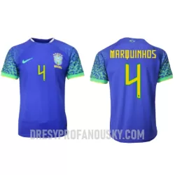 Levné Mužský Fotbalový Dres Brazílie Marquinhos 4 Venkovní Mistrovství Světa 2022 Levné Mužský Fotbalový Dres Brazílie Marquinhos 4 Venkovní Mistrovství Světa 2022