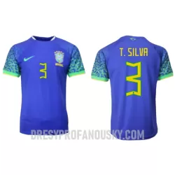 Levné Mužský Fotbalový Dres Brazílie Thiago Silva 3 Venkovní Mistrovství Světa 2022 Levné Mužský Fotbalový Dres Brazílie Thiago Silva 3 Venkovní Mistrovství Světa 2022
