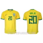 Levné Mužský Fotbalový Dres Brazílie Vini JR 20 Domácí Mistrovství Světa 2022