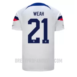 Levné Mužský Fotbalový Dres Spojené Státy Americké Timothy Weah 21 Domácí Mistrovství Světa 2022 Levné Mužský Fotbalový Dres Spojené Státy Americké Timothy Weah 21 Domácí Mistrovství Světa 2022