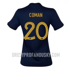 Levné Dámský Fotbalový Dres Francie Kingsley Coman 20 Domácí Mistrovství Světa 2022 Levné Dámský Fotbalový Dres Francie Kingsley Coman 20 Domácí Mistrovství Světa 2022