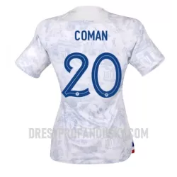 Levné Dámský Fotbalový Dres Francie Kingsley Coman 20 Venkovní Mistrovství Světa 2022 Levné Dámský Fotbalový Dres Francie Kingsley Coman 20 Venkovní Mistrovství Světa 2022