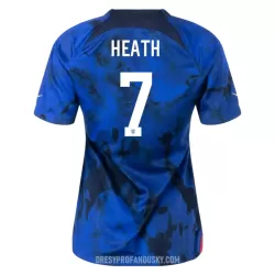 Levné Dámský Fotbalový Dres Spojené Státy Americké HEATH 7 Venkovní Mistrovství Světa 2022