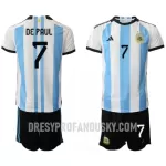 Levné Dětský Fotbalový Dres Argentina Rodrigo de Paul 7 Domácí Mistrovství Světa 2022