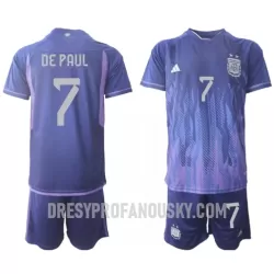 Levné Dětský Fotbalový Dres Argentina Rodrigo de Paul 7 Venkovní Mistrovství Světa 2022 Levné Dětský Fotbalový Dres Argentina Rodrigo de Paul 7 Venkovní Mistrovství Světa 2022