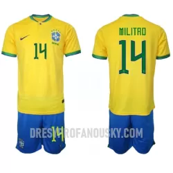 Levné Dětský Fotbalový Dres Brazílie Eder Militao 14 Domácí Mistrovství Světa 2022 Levné Dětský Fotbalový Dres Brazílie Eder Militao 14 Domácí Mistrovství Světa 2022