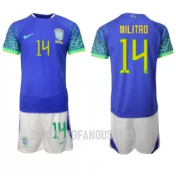 Levné Dětský Fotbalový Dres Brazílie Eder Militao 14 Venkovní Mistrovství Světa 2022 Levné Dětský Fotbalový Dres Brazílie Eder Militao 14 Venkovní Mistrovství Světa 2022