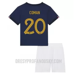 Levné Dětský Fotbalový Dres Francie Kingsley Coman 20 Domácí Mistrovství Světa 2022 Levné Dětský Fotbalový Dres Francie Kingsley Coman 20 Domácí Mistrovství Světa 2022