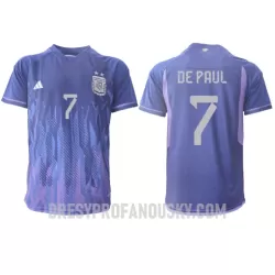 Levné Mužský Fotbalový Dres Argentina Rodrigo de Paul 7 Venkovní Mistrovství Světa 2022 Levné Mužský Fotbalový Dres Argentina Rodrigo de Paul 7 Venkovní Mistrovství Světa 2022