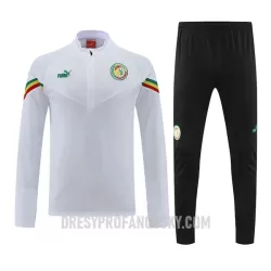 Levné Mužský Senegal Tréninkové teplákové soupravy Čtvrt-Zip 2022-23 Bílá Levné Mužský Senegal Tréninkové teplákové soupravy Čtvrt-Zip 2022-23 Bílá