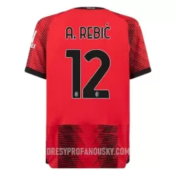 Levné Mužský Fotbalový Dres AC Milán A. Rebic 12 Domácí 2023-24 Levné Mužský Fotbalový Dres AC Milán A. Rebic 12 Domácí 2023-24