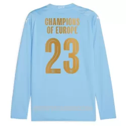 Levné Mužský Fotbalový Dres Manchester City Champions of Europe Domácí 2023-24 Dlouhý Rukáv