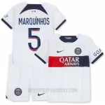 Levné Dětský Fotbalový Dres Paris Saint-Germain Marquinhos 5 Venkovní 2023-24