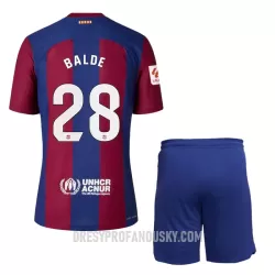 Levné Dětský Fotbalový Dres FC Barcelona Balde 28 Domácí 2023-24 Levné Dětský Fotbalový Dres FC Barcelona Balde 28 Domácí 2023-24