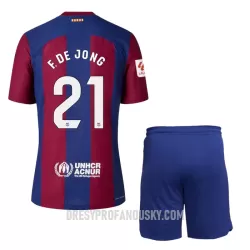 Levné Dětský Fotbalový Dres FC Barcelona Frenkie de Jong 21 Domácí 2023-24 Levné Dětský Fotbalový Dres FC Barcelona Frenkie de Jong 21 Domácí 2023-24