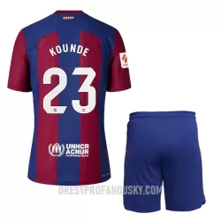 Levné Dětský Fotbalový Dres FC Barcelona Kounde 23 Domácí 2023-24 Levné Dětský Fotbalový Dres FC Barcelona Kounde 23 Domácí 2023-24