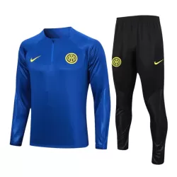 Levné Mužský Inter Milán Kit Tréninkové teplákové soupravy Čtvrt-Zip 2023-24 Modrá