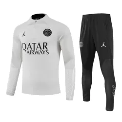 Levné Mužský Paris Saint-Germain Kit Gray Version Tréninkové teplákové soupravy Čtvrt-Zip 2023-24
