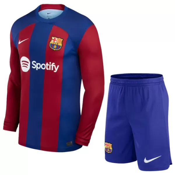 Levné Dětský Fotbalový Dres FC Barcelona Domácí 2023-24 Dlouhý Rukáv