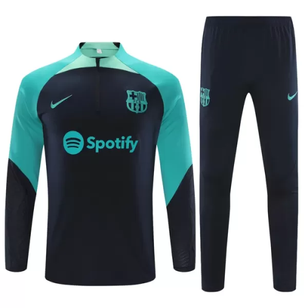 Levné Dětský Barcelona Kit Tréninkové teplákové soupravy Čtvrt-Zip 2023-24 Černá