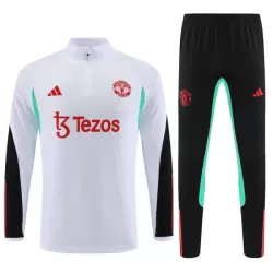 Levné Dětský Manchester United Kit Tréninkové teplákové soupravy Čtvrt-Zip 2023-24 Bílá Levné Dětský Manchester United Kit Tréninkové teplákové soupravy Čtvrt-Zip 2023-24 Bílá