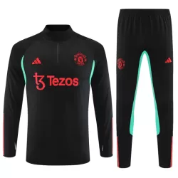 Levné Dětský Manchester United Kit Tréninkové teplákové soupravy Čtvrt-Zip 2023-24 Černá Levné Dětský Manchester United Kit Tréninkové teplákové soupravy Čtvrt-Zip 2023-24 Černá