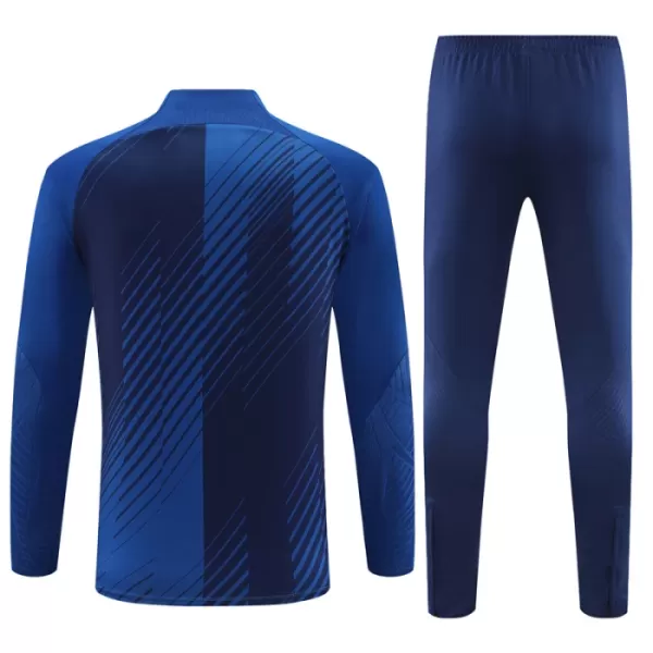 Levné Mužský FC Barcelona Kit Tréninkové teplákové soupravy Čtvrt-Zip 2023-24 Modrá